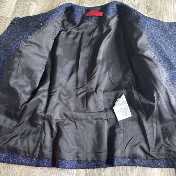 HUGO Hugo Boss Women’s Black And Blue Blazer with Off Center Zipper And Pockets - Picture 11 of 12